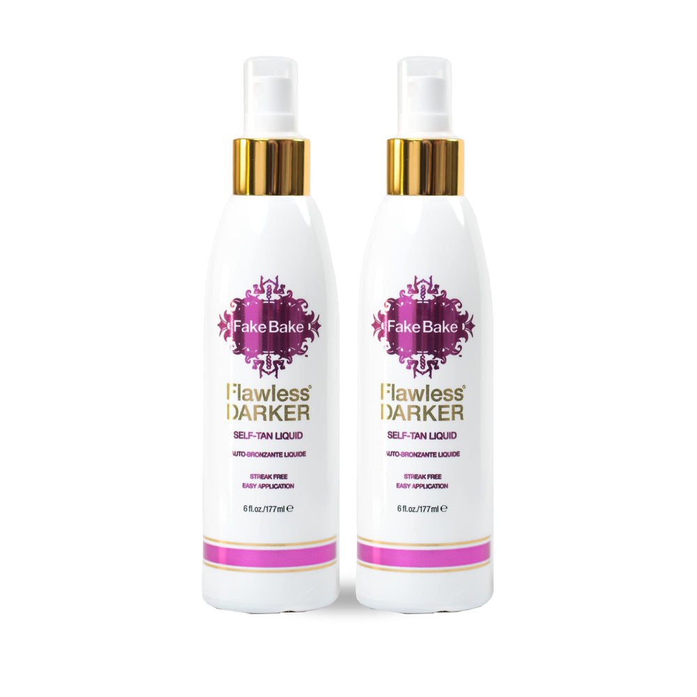 Fake Bake Lait auto-bronzant sans défaut — bouteille, application uniforme et rapide.
