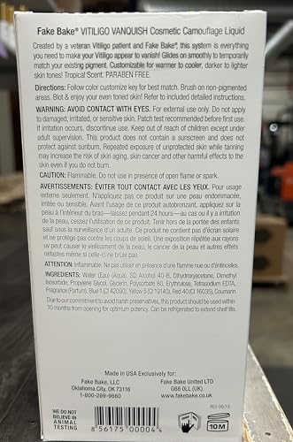 Gouttes de mélange pour ajuster la teinte Fake Bake Vitiligo Vanquish.