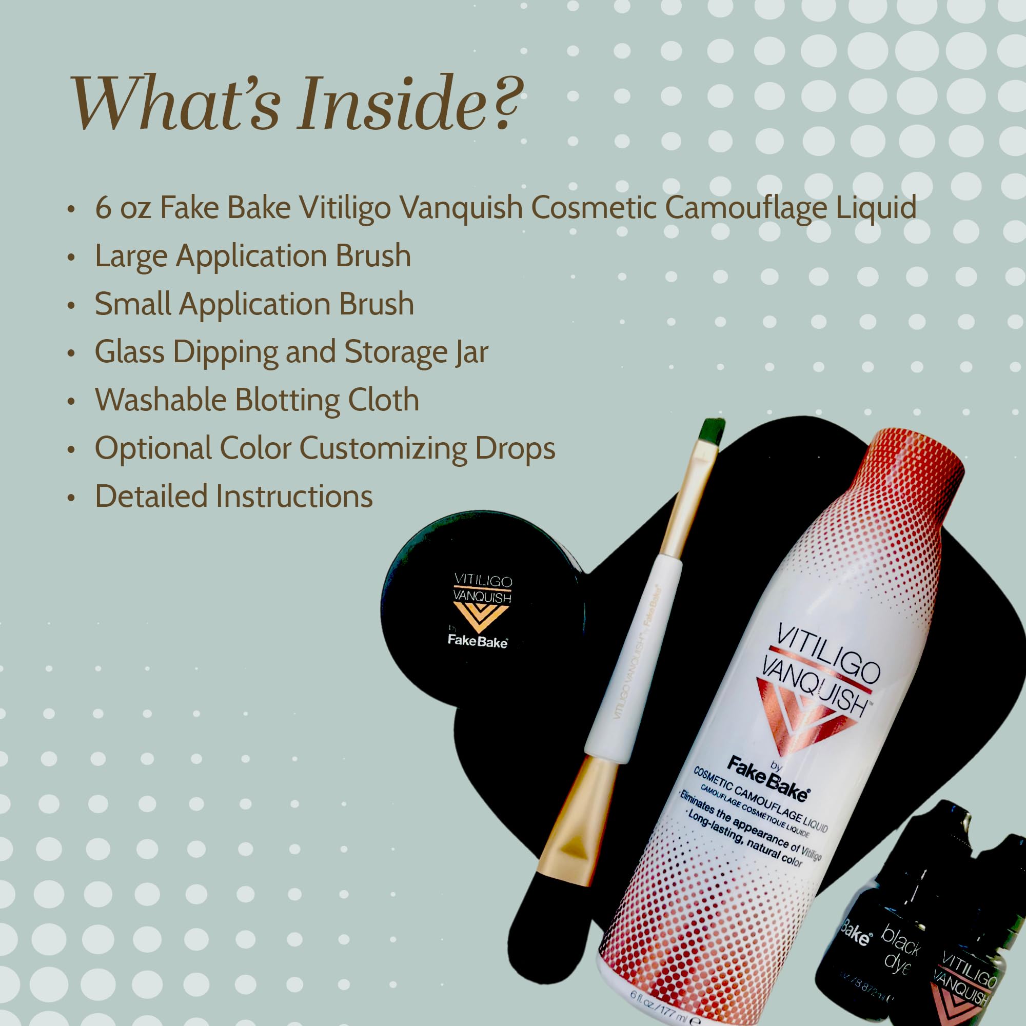 Utilisation sur corps et visage avec camouflage Fake Bake Vanquish.