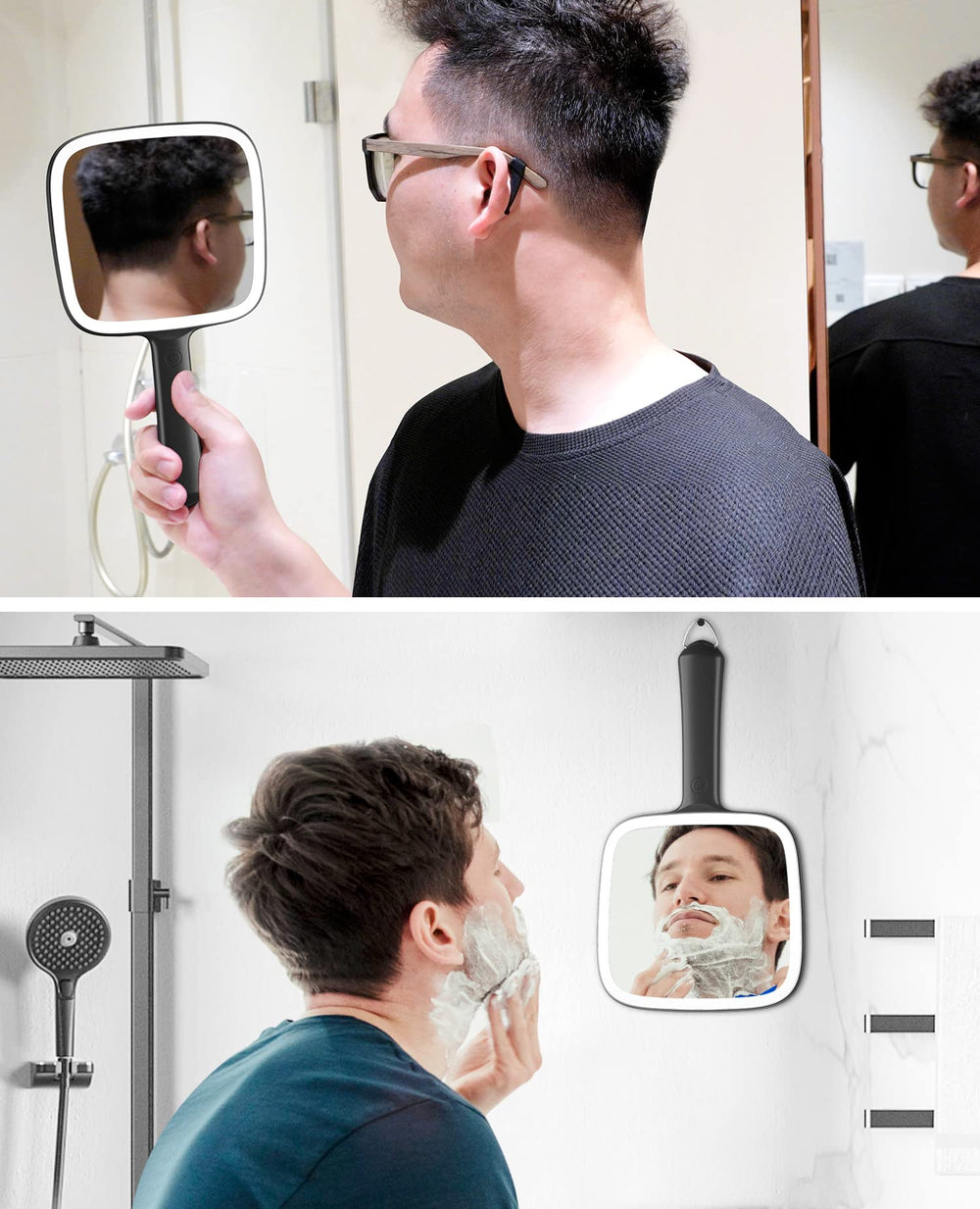 Miroir Famihomii: construction robuste en verre et ABS.