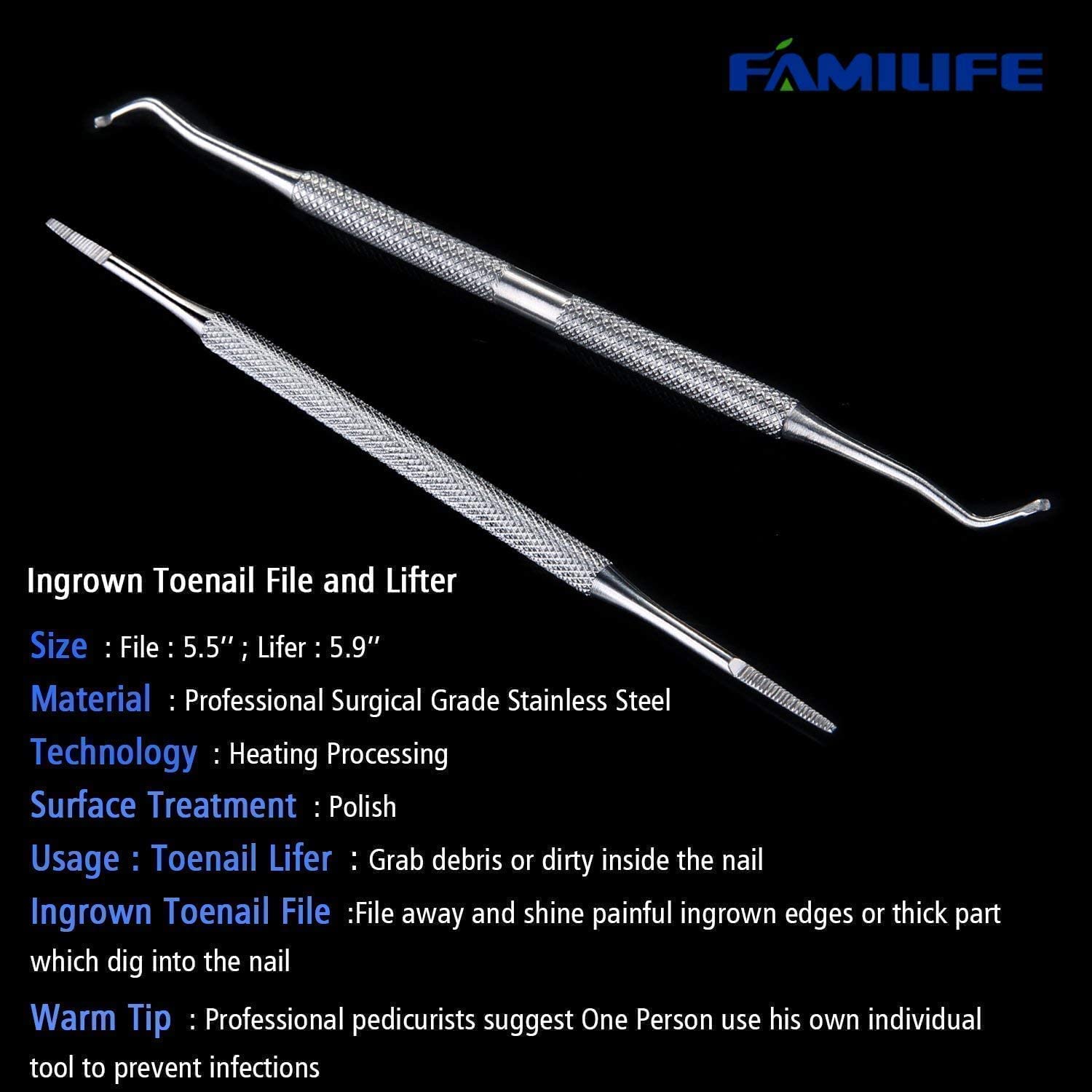Familife acier-inox-chirurgical, durable et hygiénique pour l'entretien.