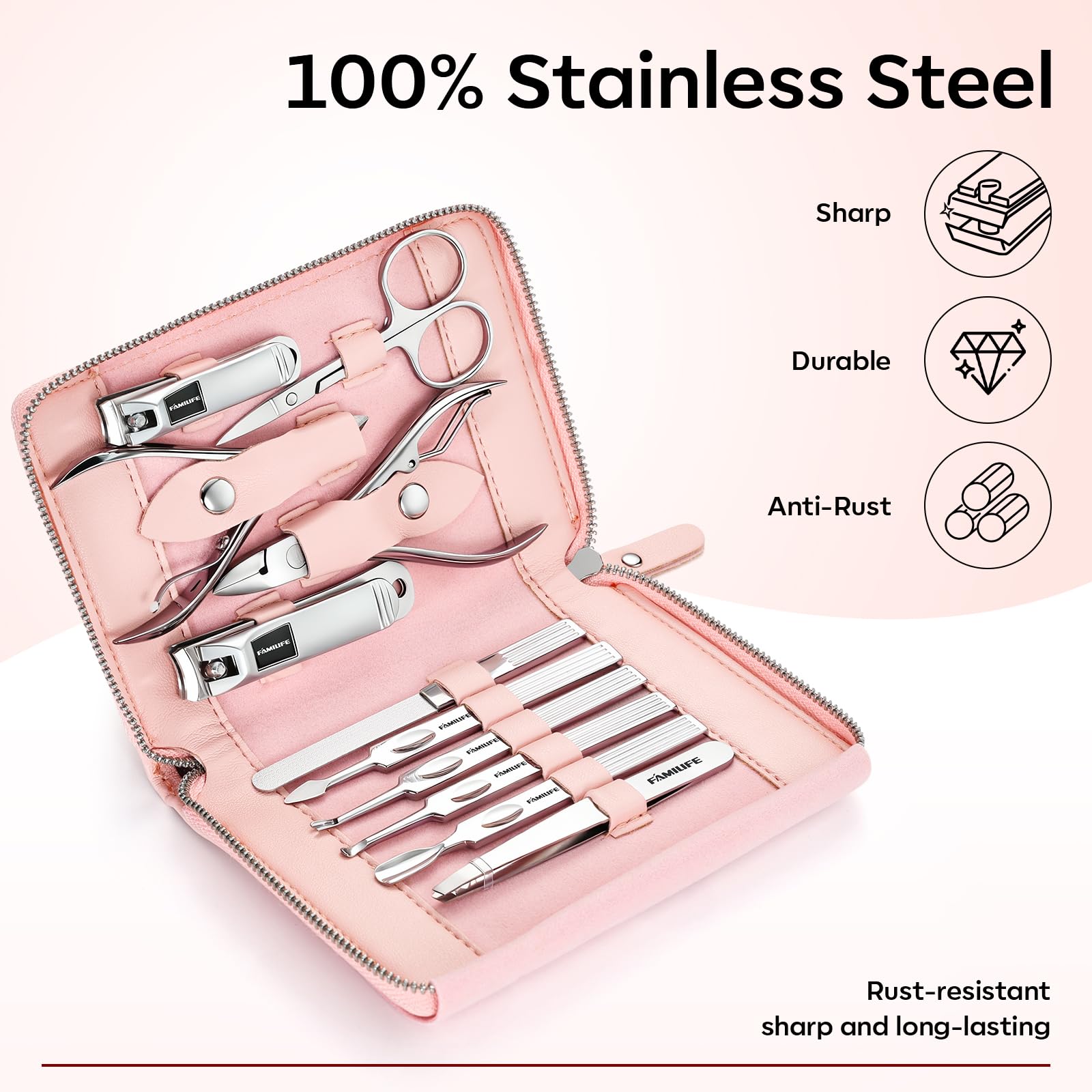 Coupe-ongles pieds FAMILIFE adapté aux ongles épais.