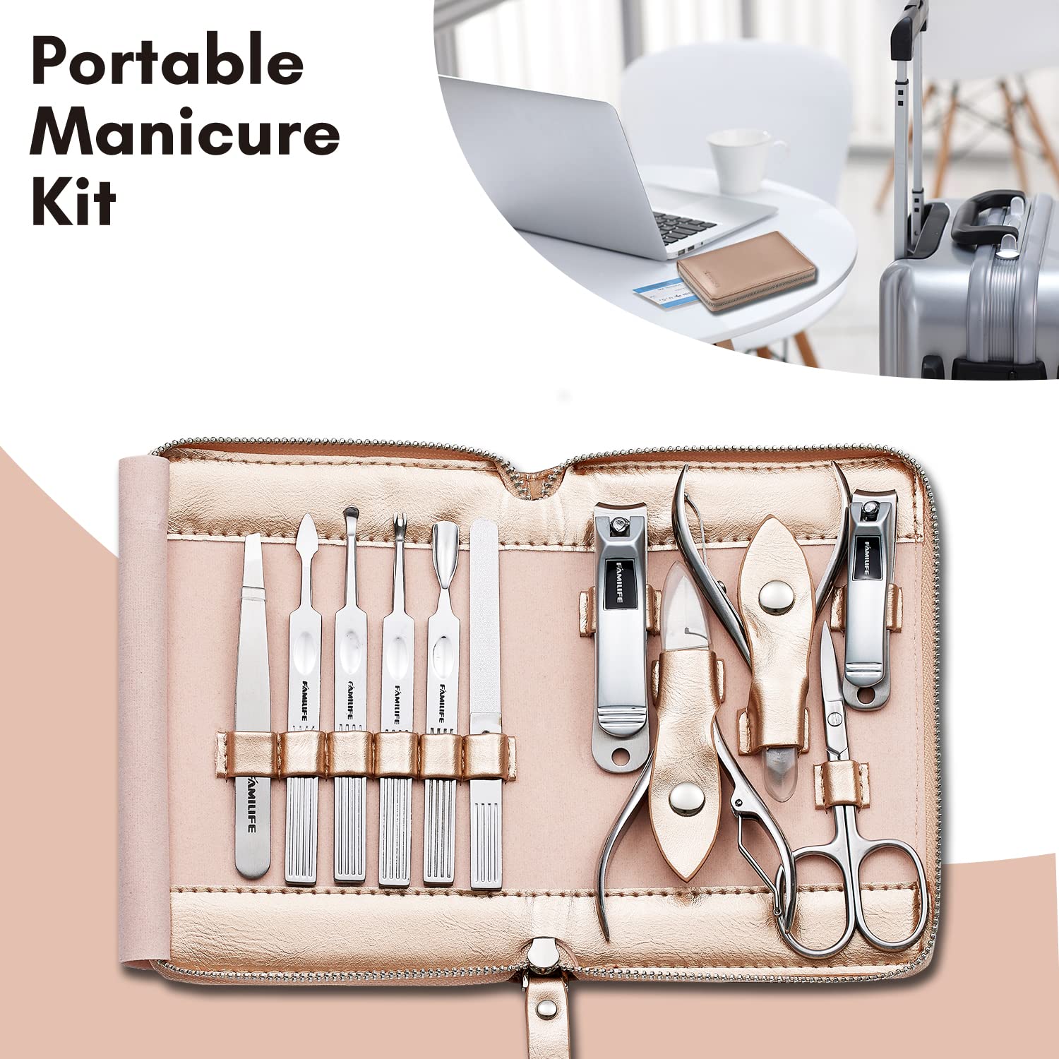 Couteau-cuticule FAMILIFE pour retirer délicatement les résidus autour des ongles.