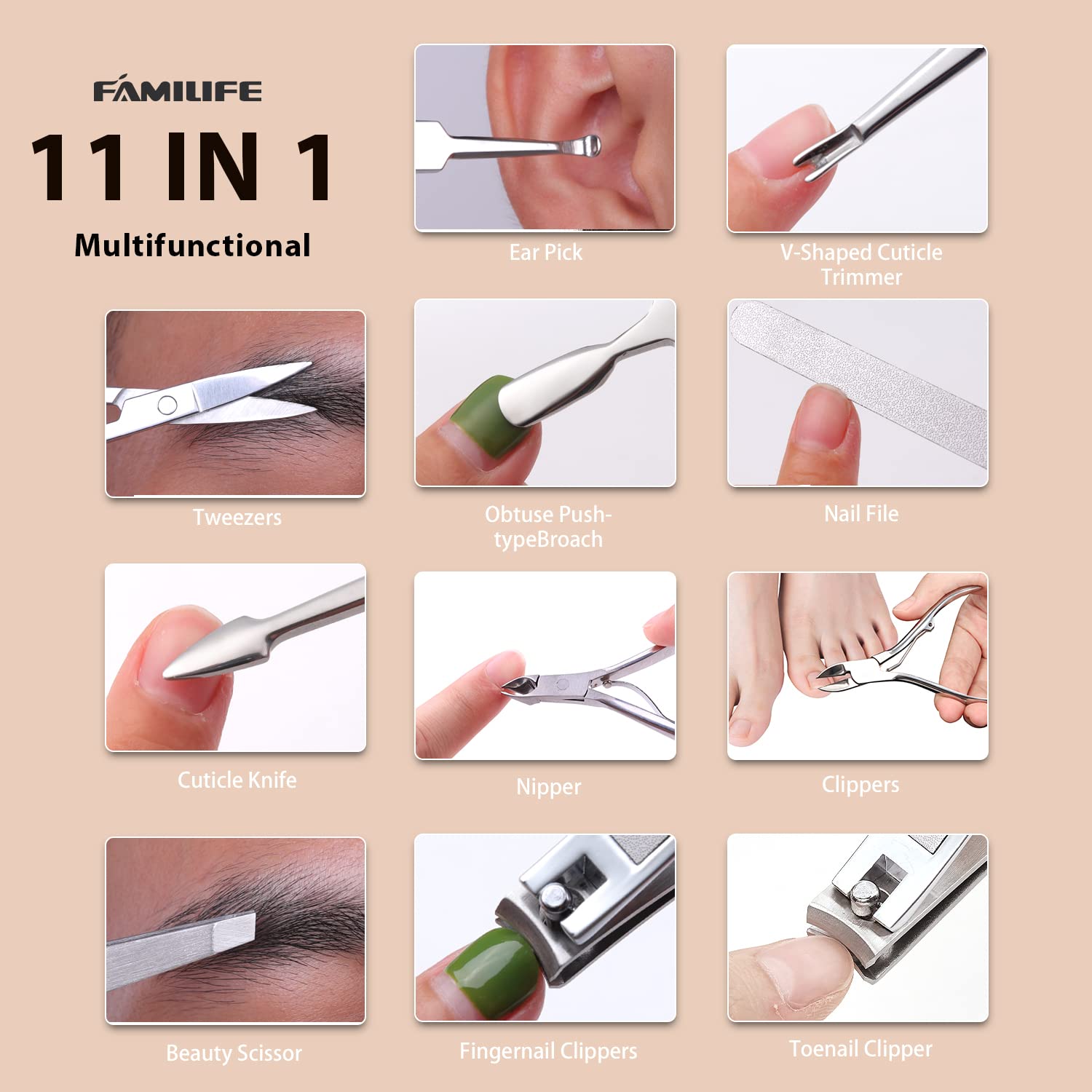 Lime-ongles abrasif FAMILIFE pour des ongles nets et lisses.