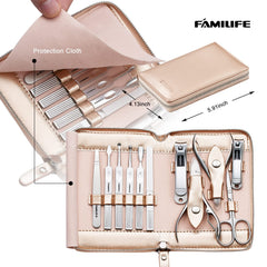 Outils manucure en acier inoxydable FAMILIFE offrant précision et durabilité.