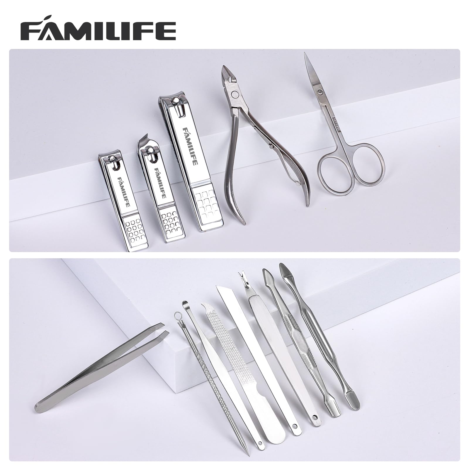 Pousse-cuticule en V FAMILIFE pour repositionner les cuticules.