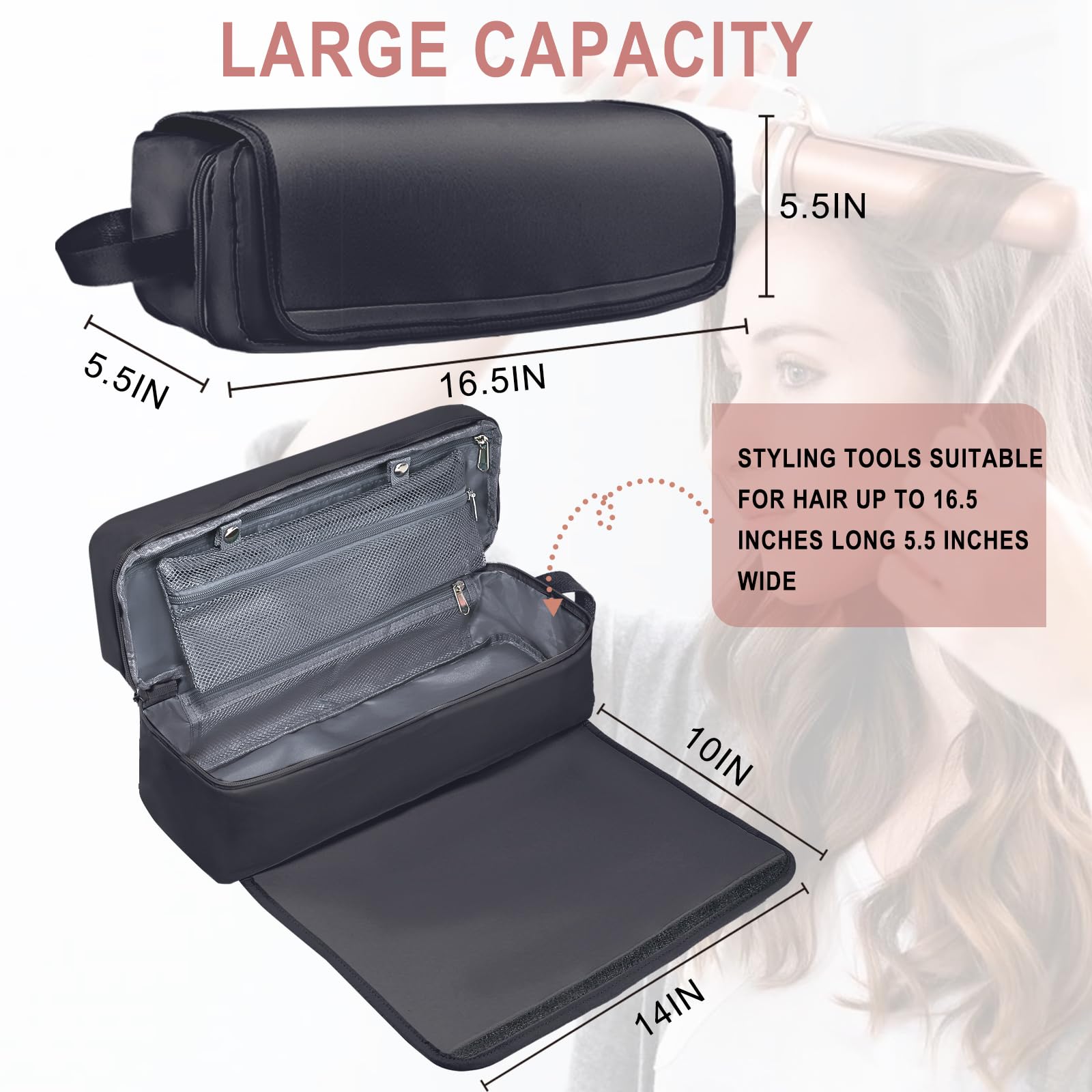 FAMOPLAY sac-outils-cheveux-compatibilite-marques: compatible avec des outils populaires.