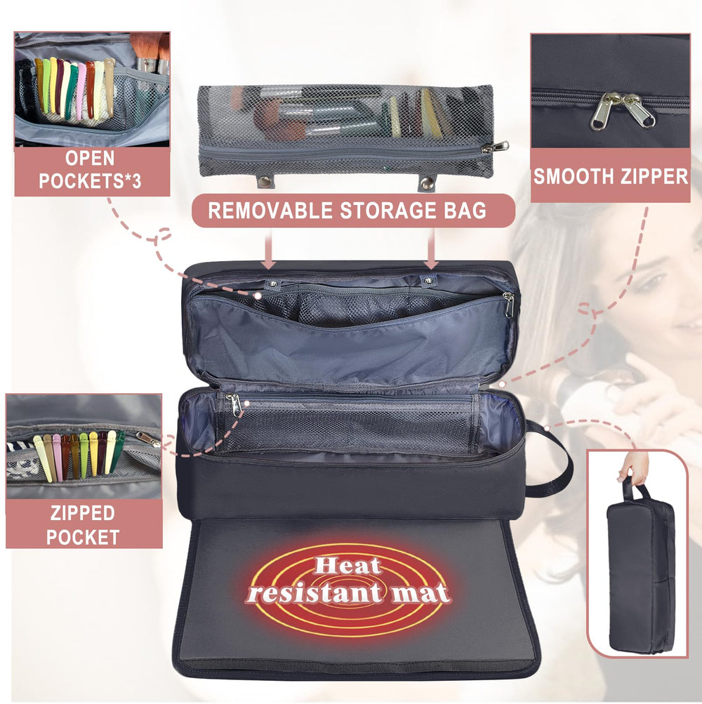 FAMOPLAY sac-outils-cheveux-poignee-portable: transport facile en déplacement.