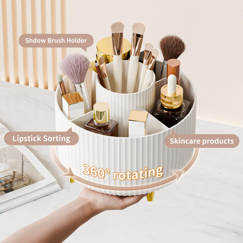 Fanado porte-pinceaux design élégant rayures verticales pour coiffeuse