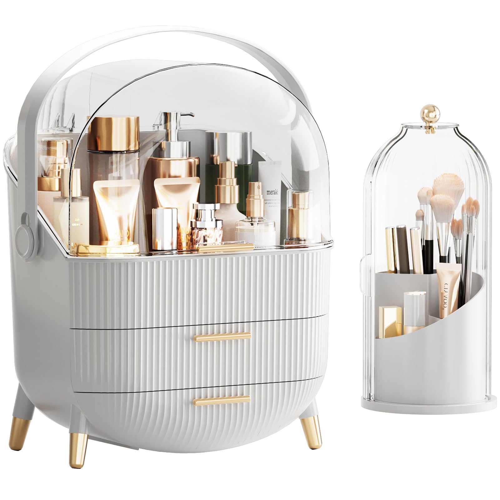 Fanado Organisateur Maquillage Tiroirs Blanc : rangement pratique pour tout votre maquillage.