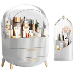 Fanado Organisateur Maquillage Tiroirs Blanc : rangement pratique pour tout votre maquillage.