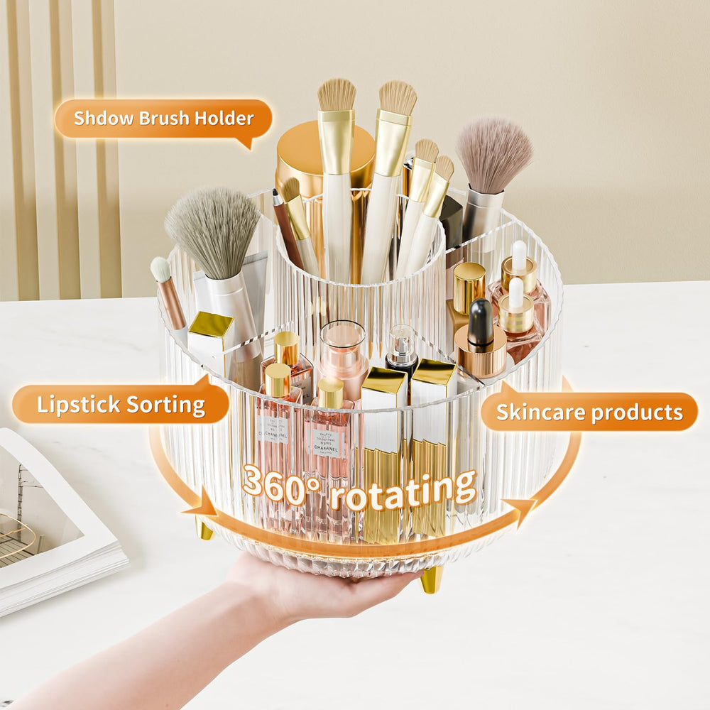 Fanado design transparent avec visibilité immédiate des produits de maquillage.
