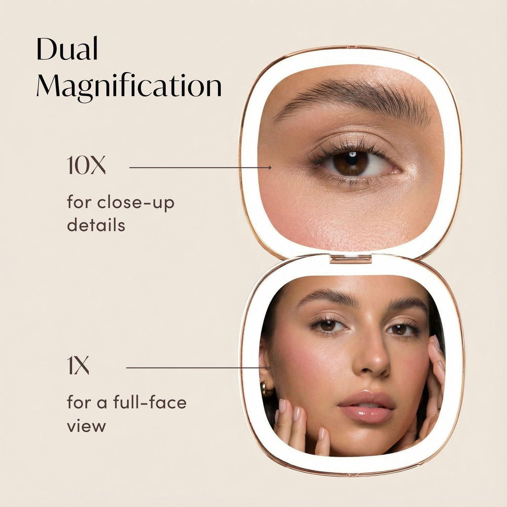 Miroir Mila 2 1x grand angle pour vision complète du visage.