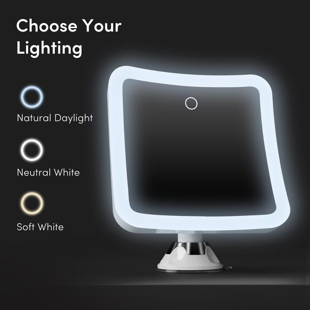 Éclairage LED à 3 niveaux pour s'adapter à chaque ambiance maquillage.