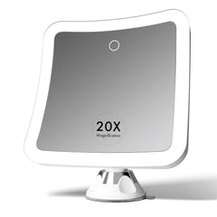 Miroir Fancii 20x loupe et LED pour un maquillage précis.