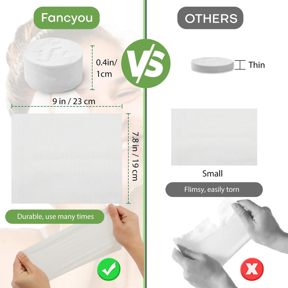 Fancyou taille 9x7,8 pouces ; grand format pour démaquillage efficace.