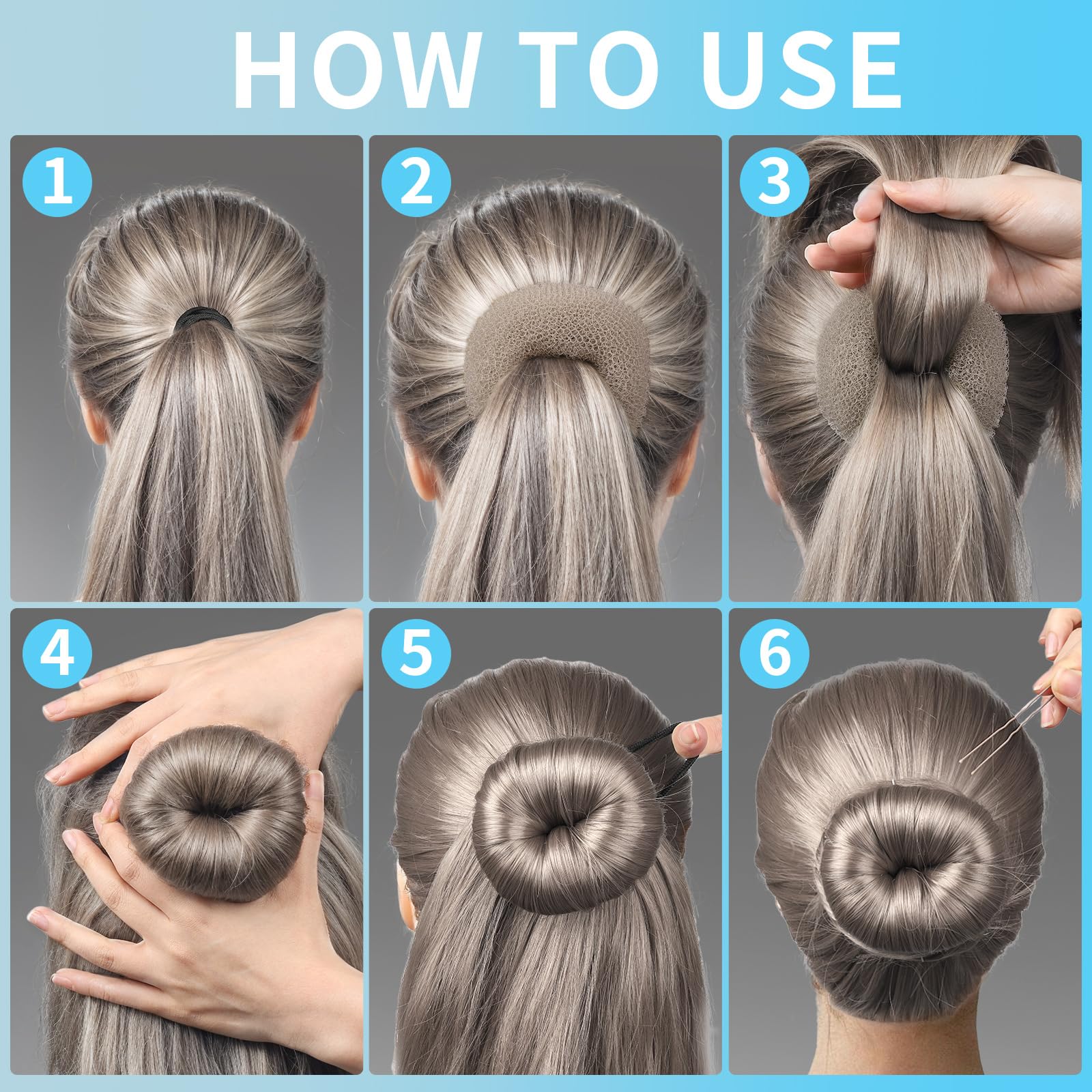 Fandamei anneaux chignon élégants pour ballet et usage quotidien.