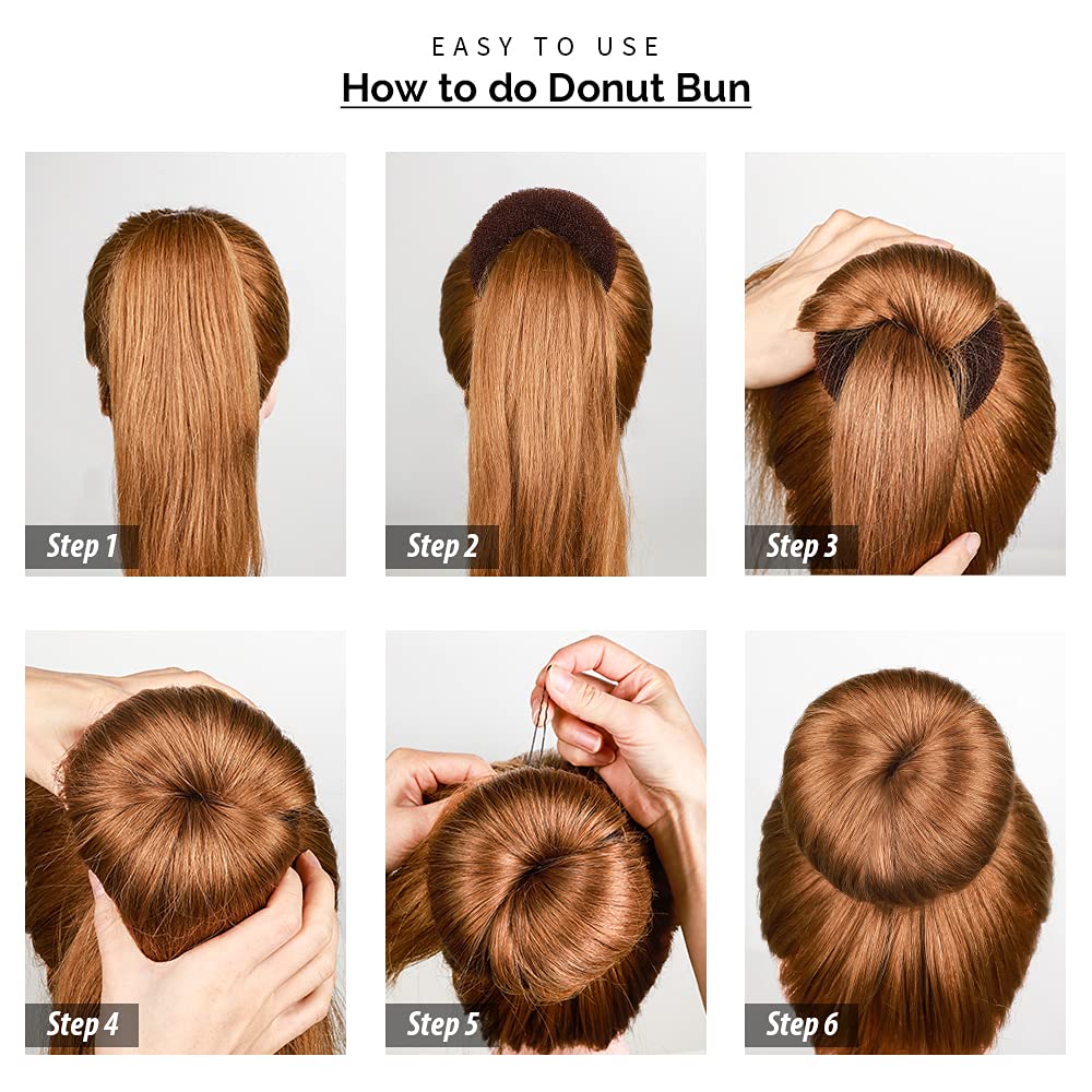 Fandamei bandes elastiques 5 pièces pour fixer le bun sans tirer.