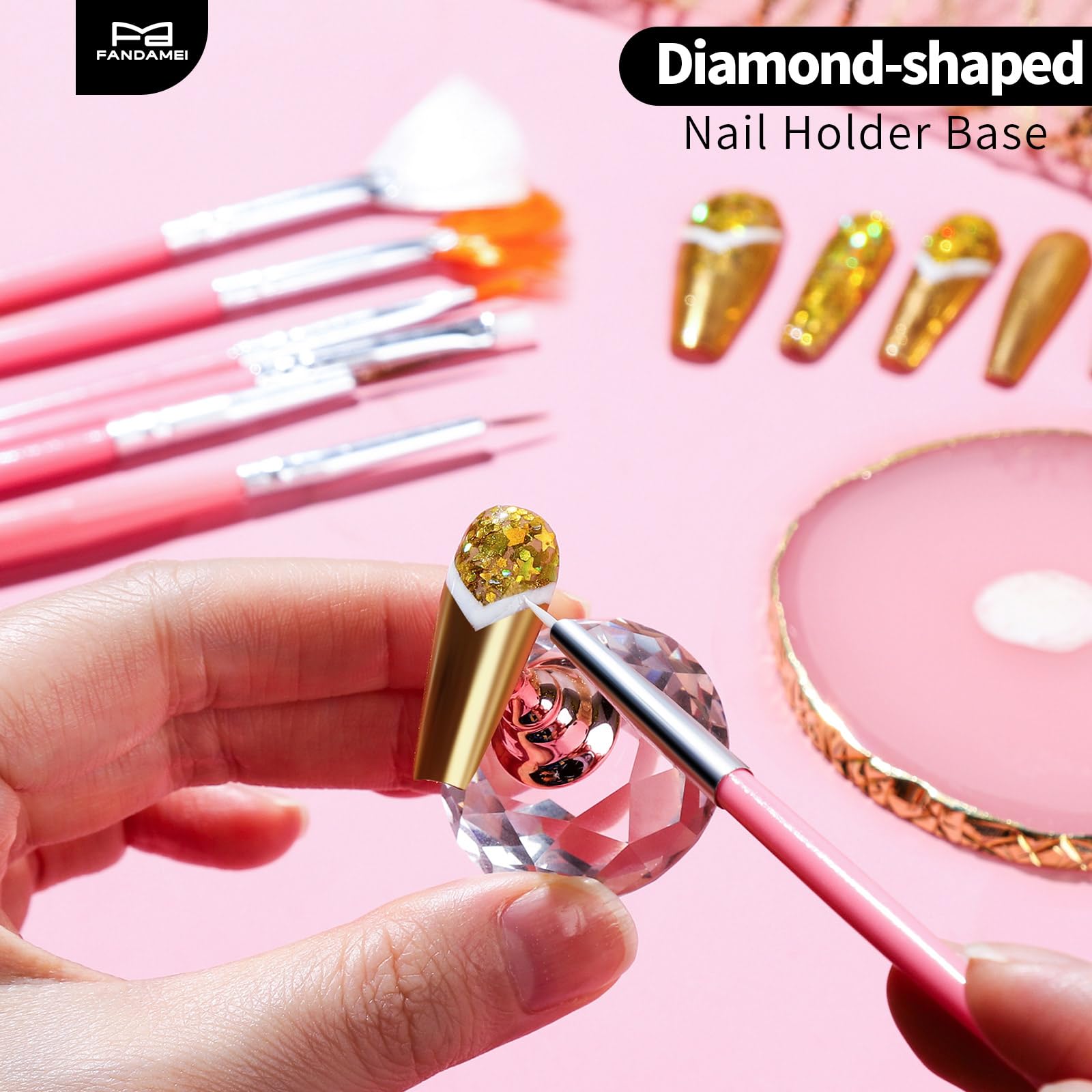 Base porte-ongle diamant Fandamei, prise en main confortable.