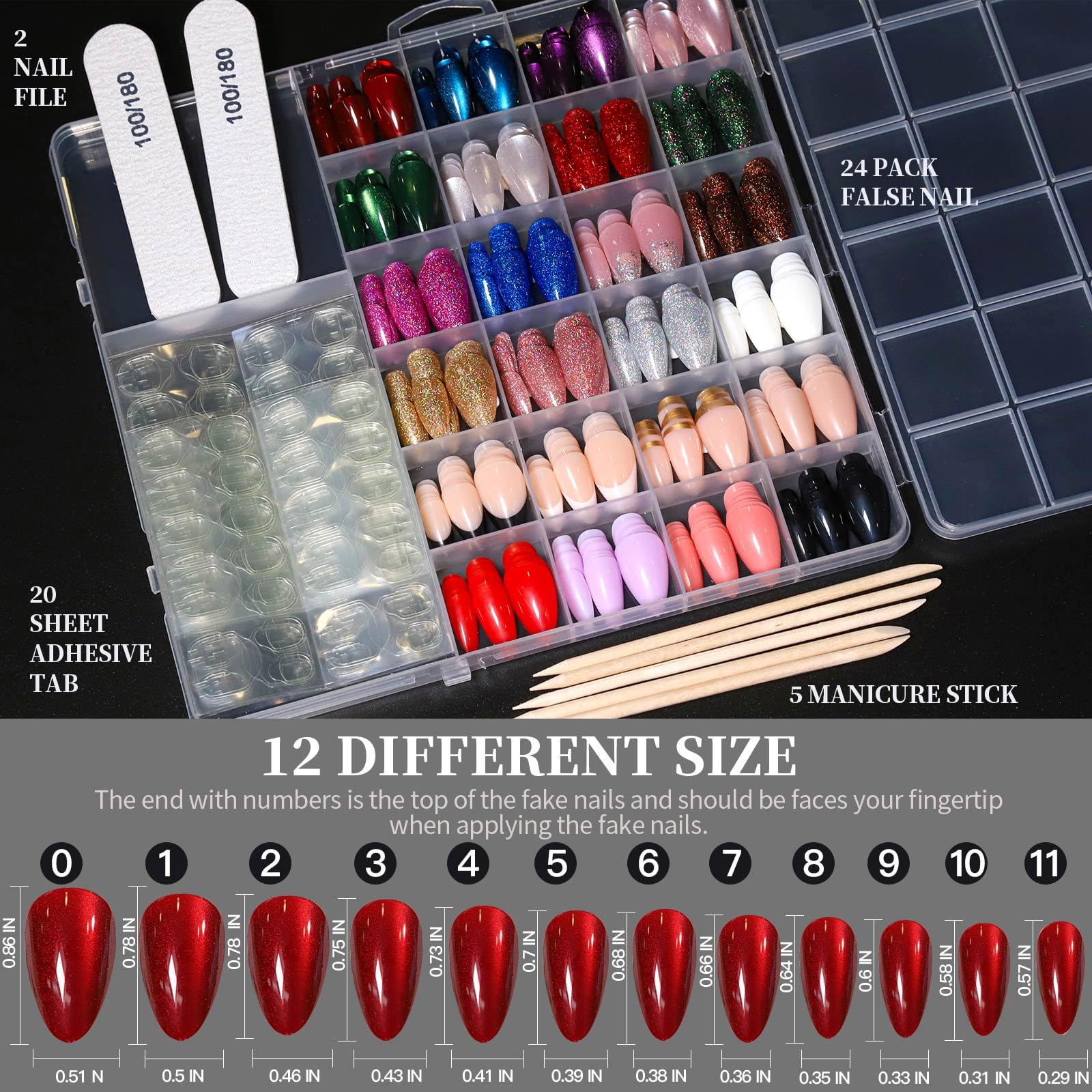 Boîte FANDAMEI de rangement pour ongles adhésifs, pratique