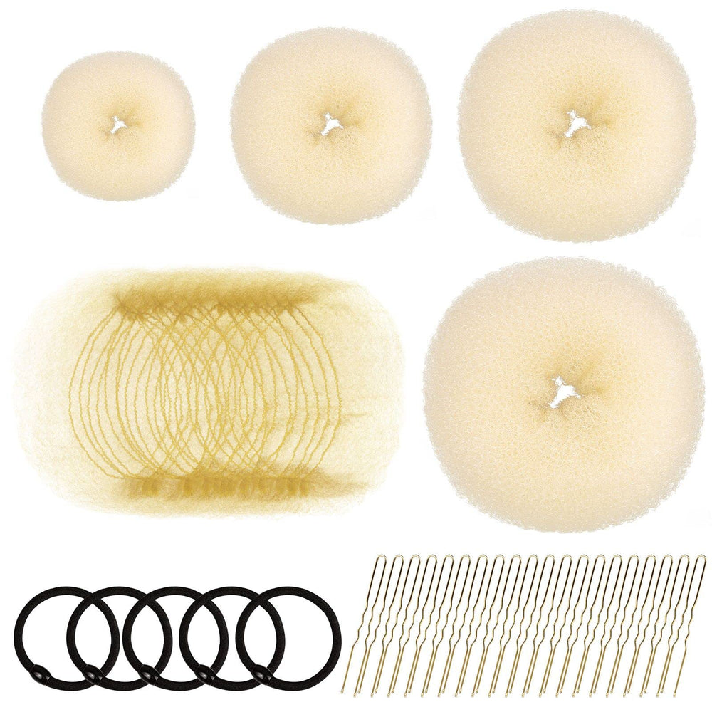Fandamei boule chignon doré extra-large pour cheveux épais et longs, fixation assurée.