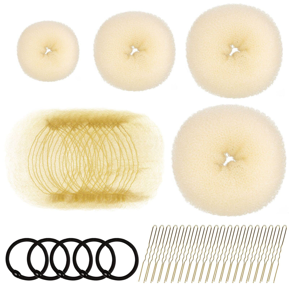Fandamei boule chignon doré extra-large pour cheveux épais et longs, fixation assurée.