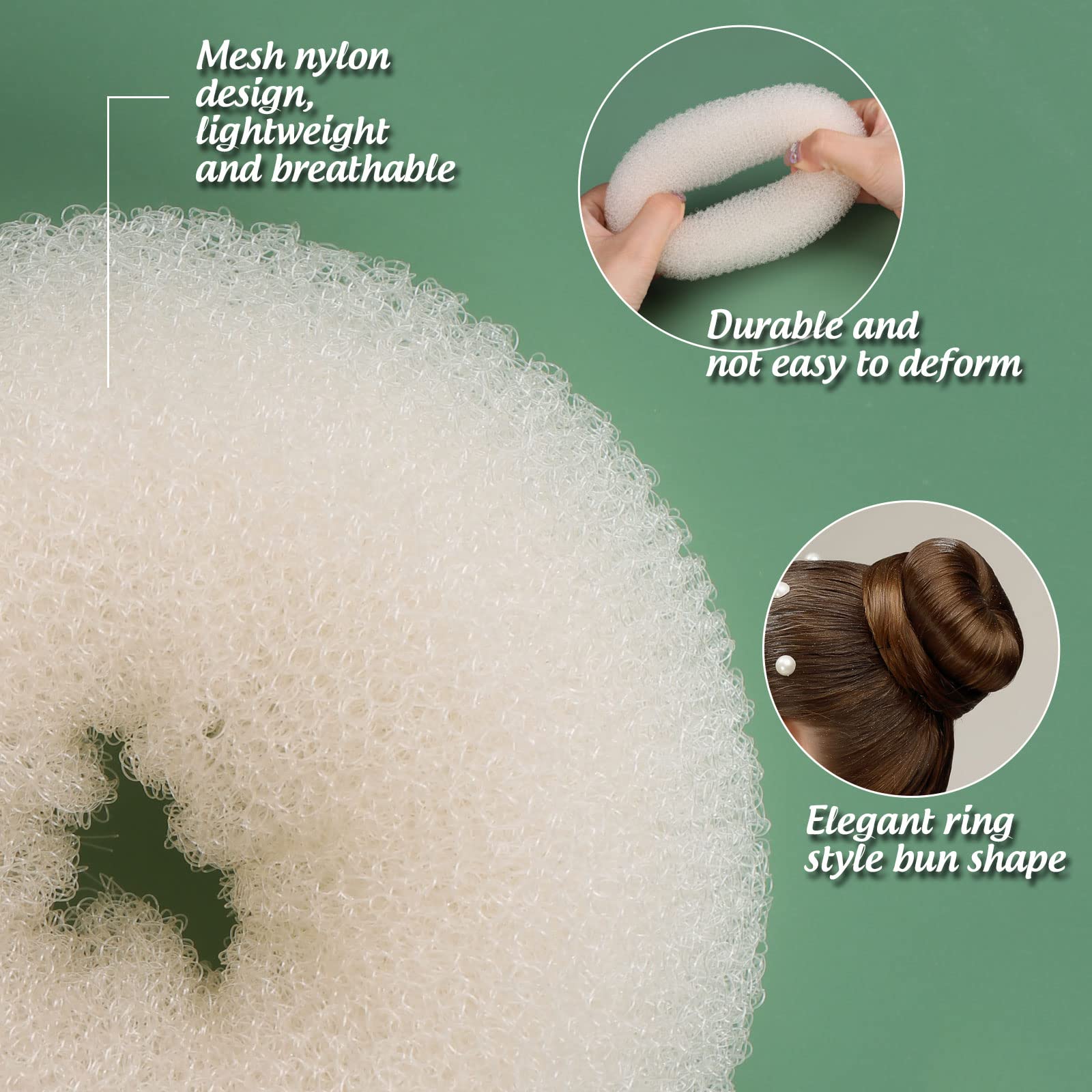 Fandamei boule chignon doré moyen adapté à diverses longueurs de cheveux.