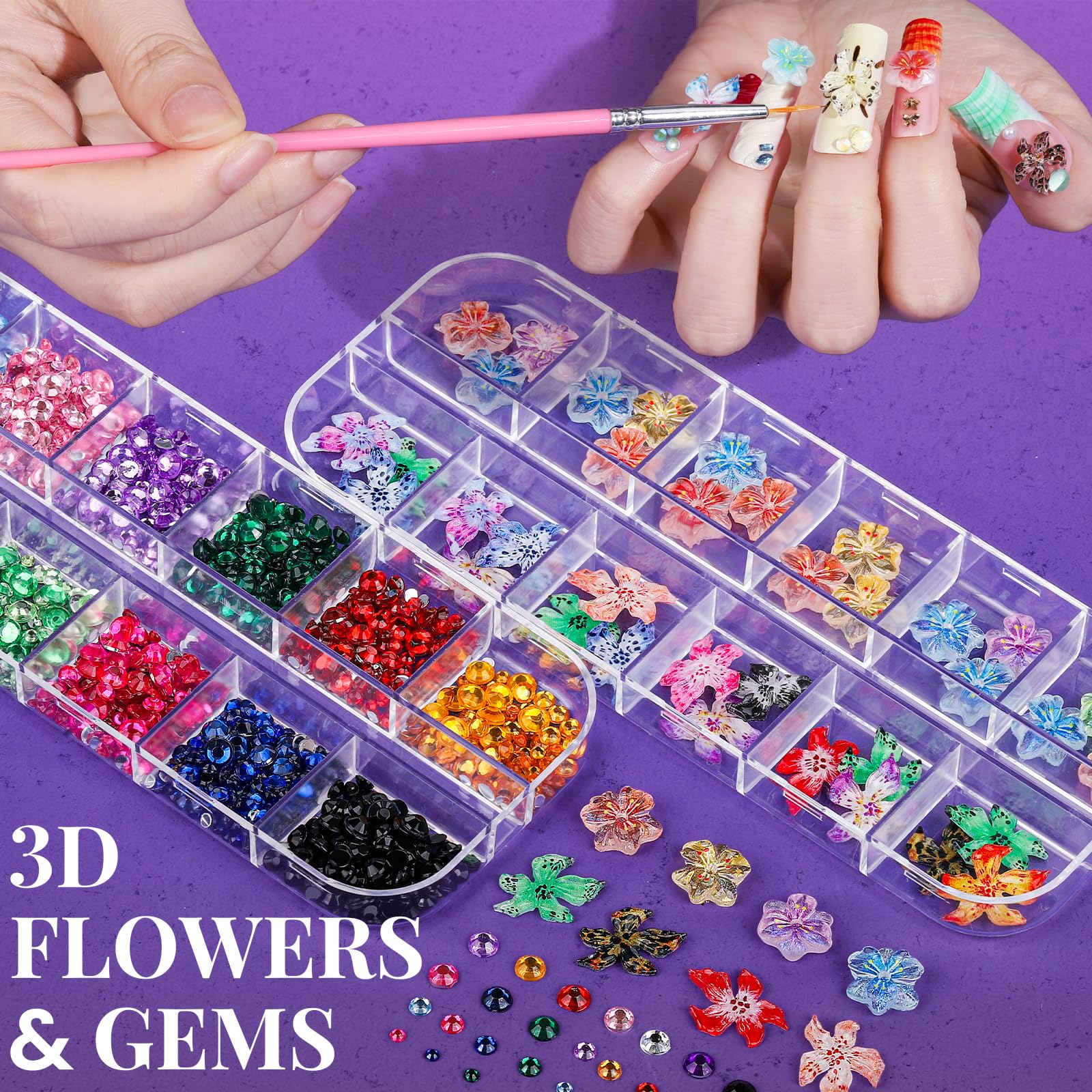 Charms Fandamei ongles multicolores pour décorations éclatantes.