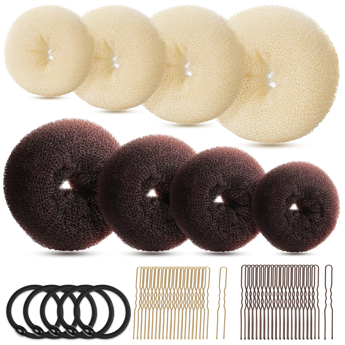 Fandamei chignon donut extra-large pour un chignon rapide et volumineux.