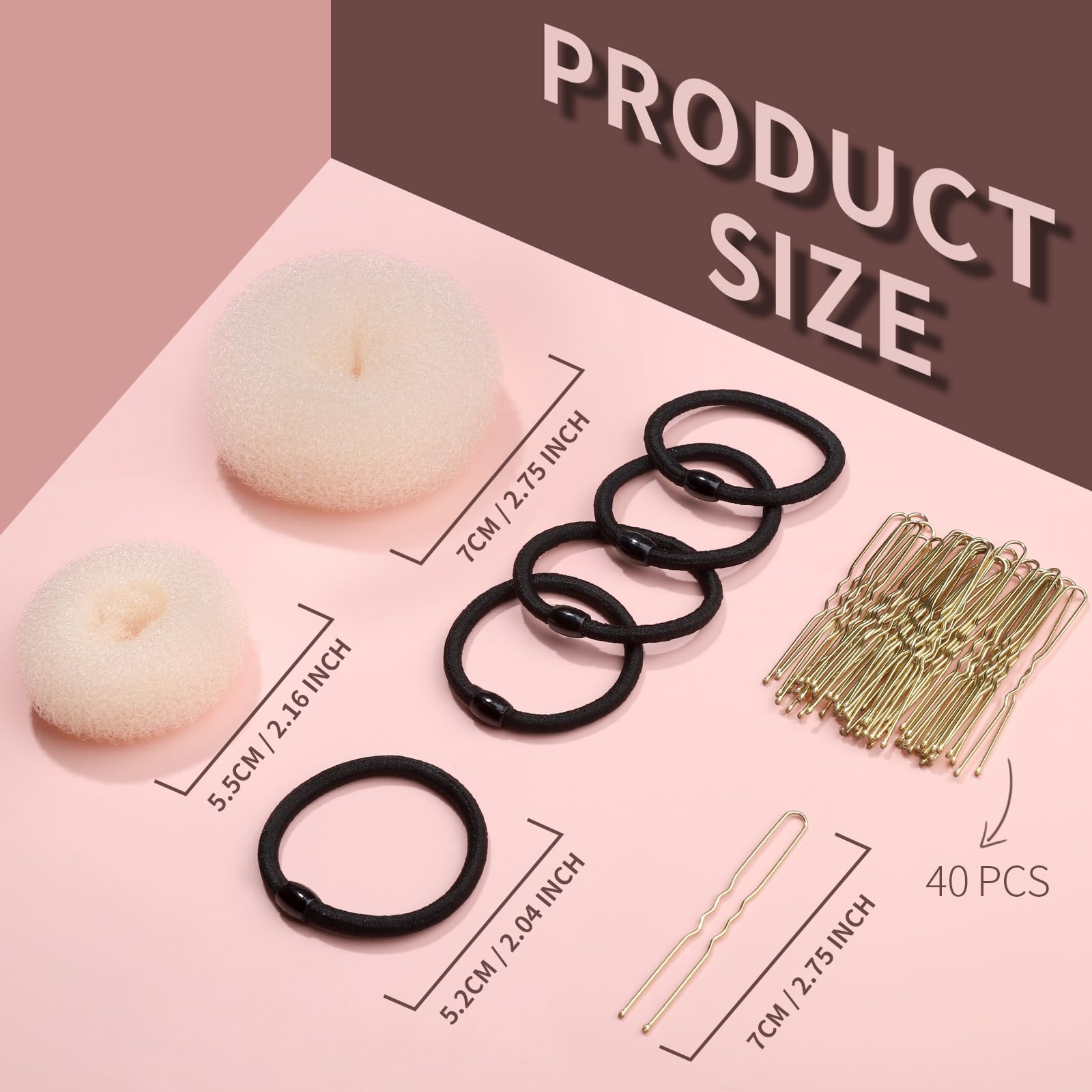 Fandamei chignon donut petit prêt pour cheveux fins et courts.