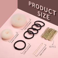 Fandamei chignon donut petit prêt pour cheveux fins et courts.