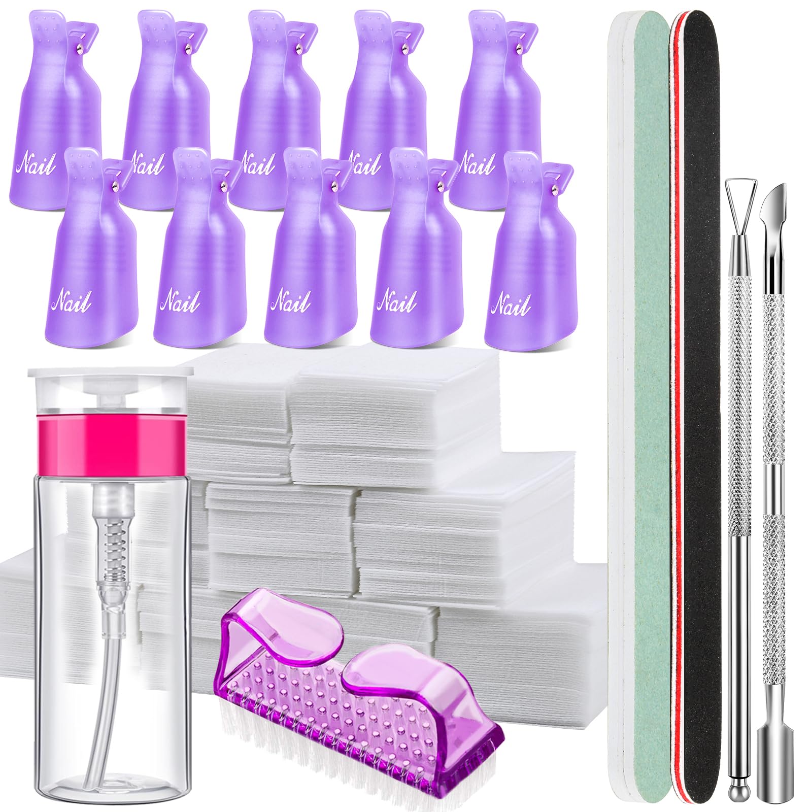 Fandamei clips-vernis-violet: maintien précis pour retrait gel à domicile.