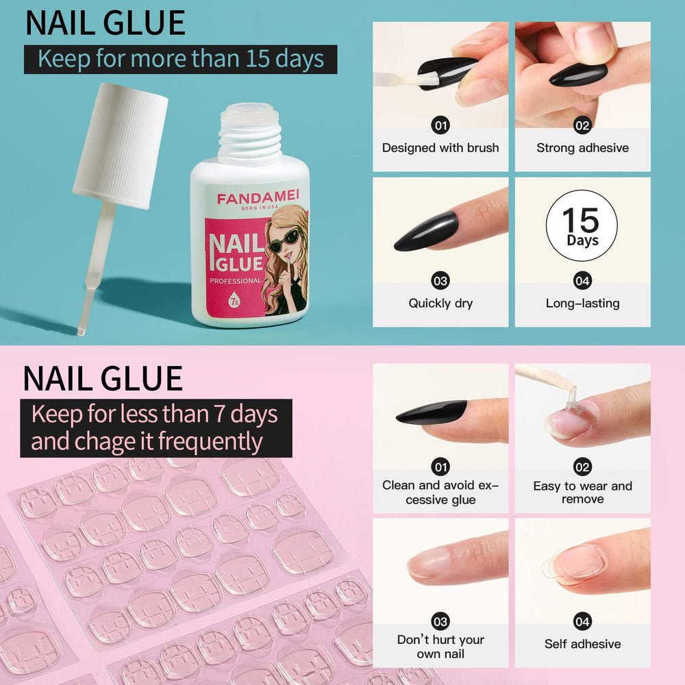 Colle ongles FANDAMEI 7g, adhérence rapide et tenue durable.
