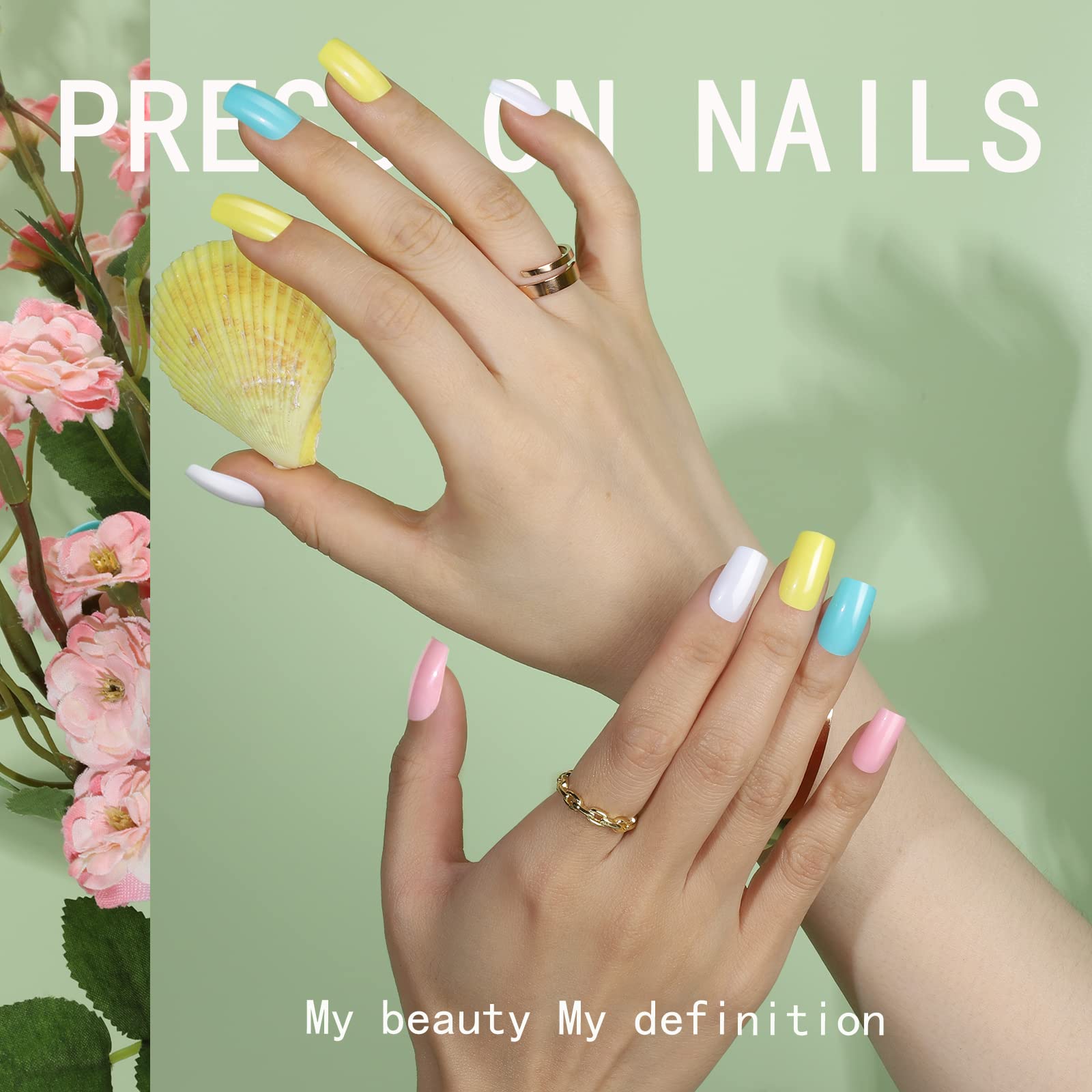Colle puissante Fandamei et patchs adhésifs variés pour ongles.