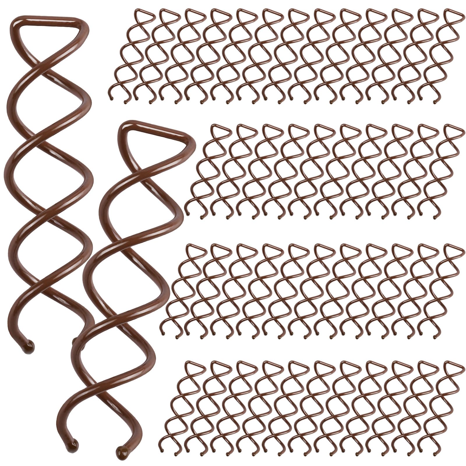 Épingles spiralées Fandamei brun, ensemble de 50 pour un chignon durable.
