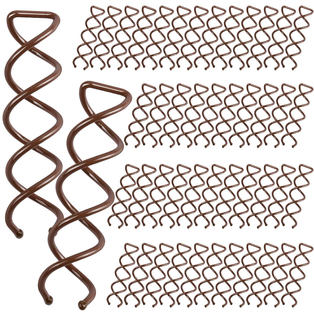 Épingles spiralées Fandamei brun, ensemble de 50 pour un chignon durable.