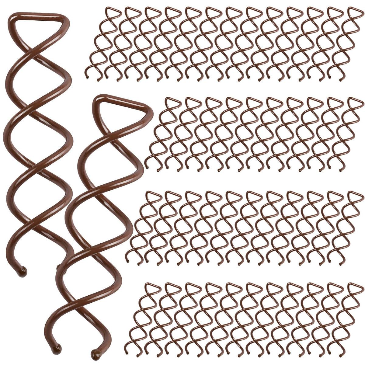 Épingles spiralées Fandamei brun, ensemble de 50 pour un chignon durable.