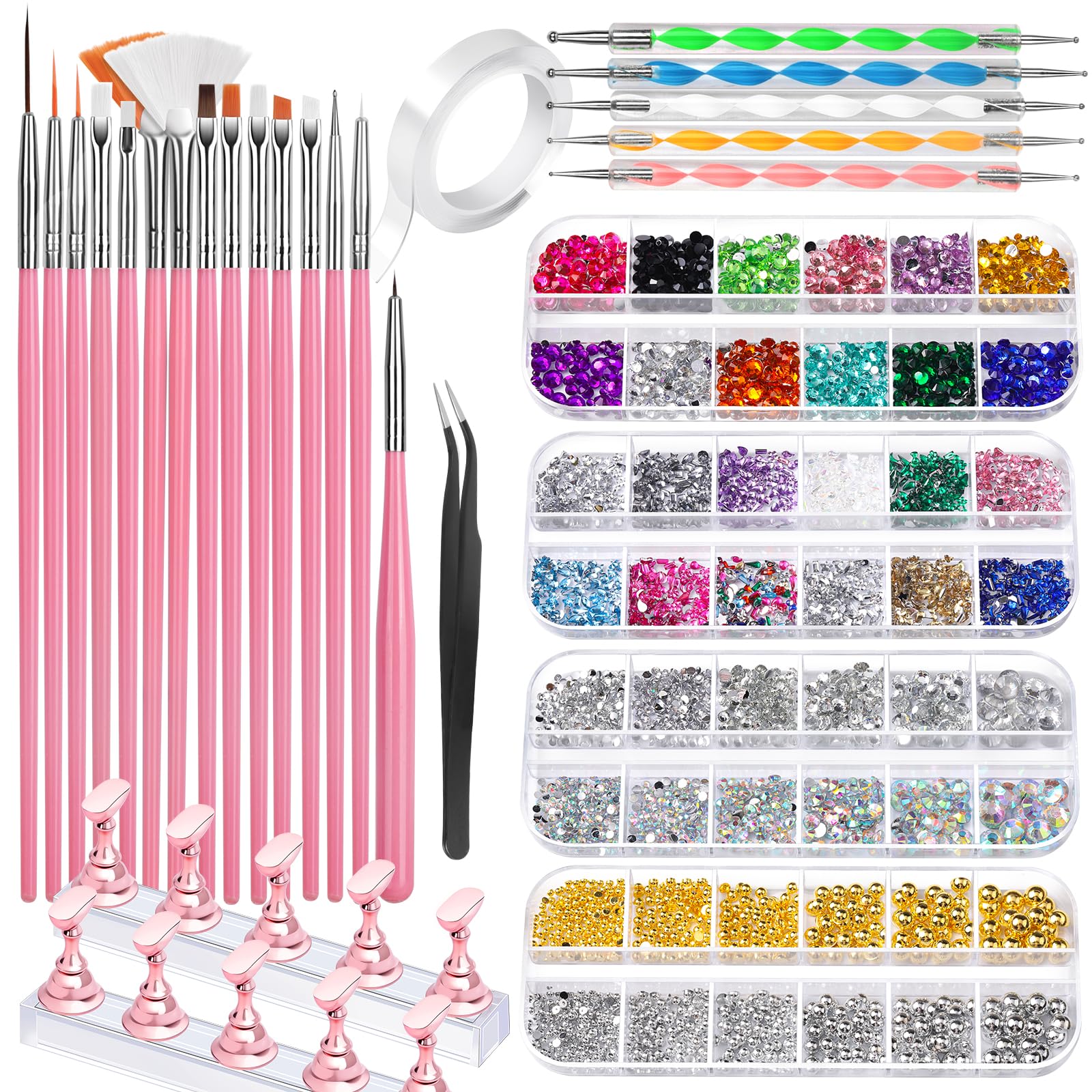 Ensemble d’outils Fandamei pour nail art polyvalent, parfait pour créer des designs maison.