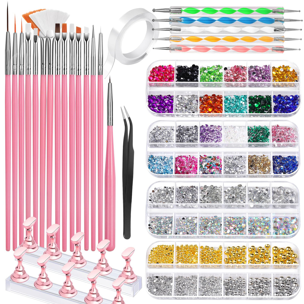 Ensemble d’outils Fandamei pour nail art polyvalent, parfait pour créer des designs maison.