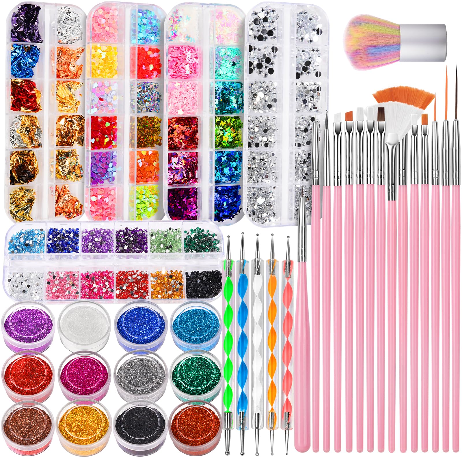 Fandamei ensemble pinceaux art ongles rose pour motifs précis et finitions professionnelles