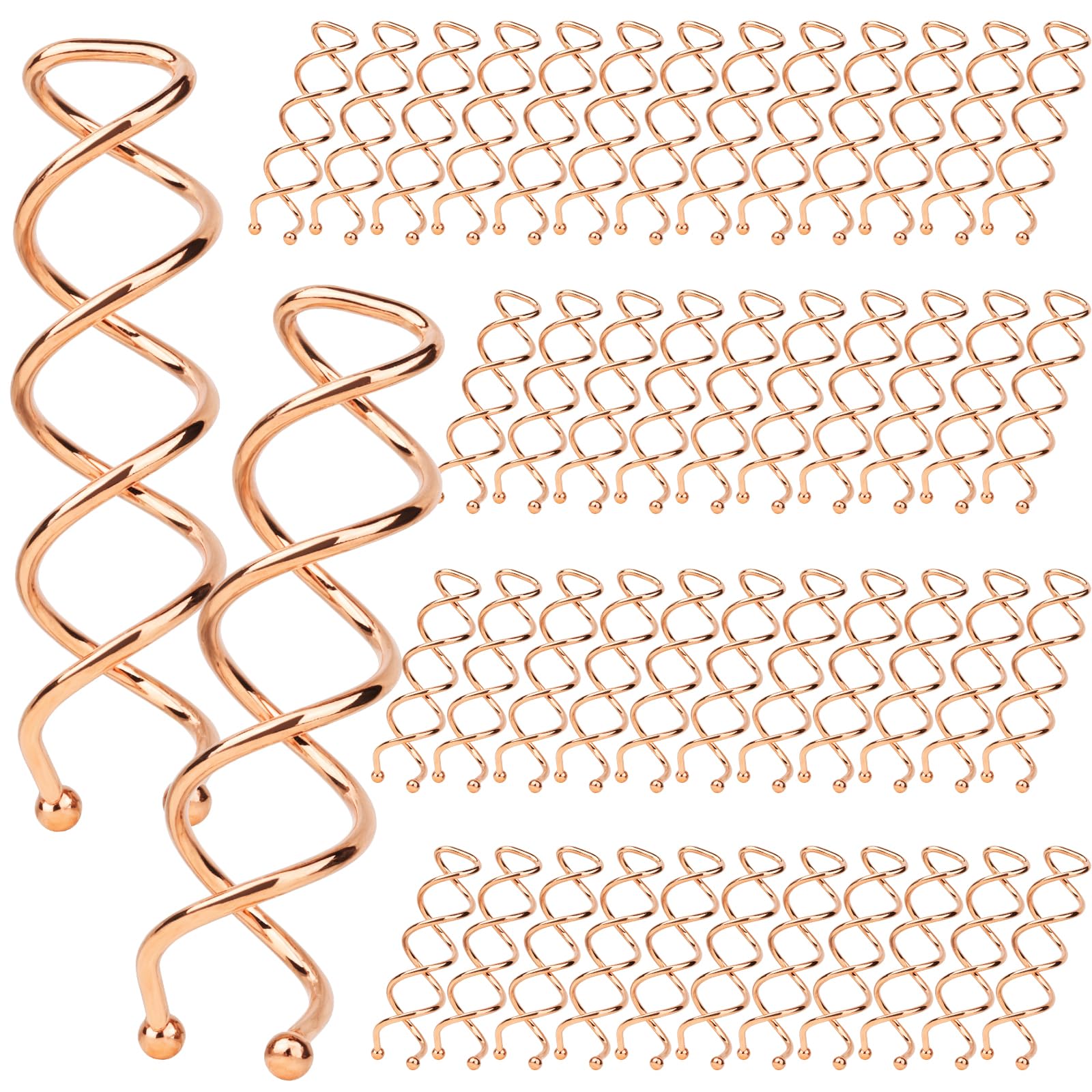 Épingles Fandamei spiralées en or rose doré pour tous types de cheveux.