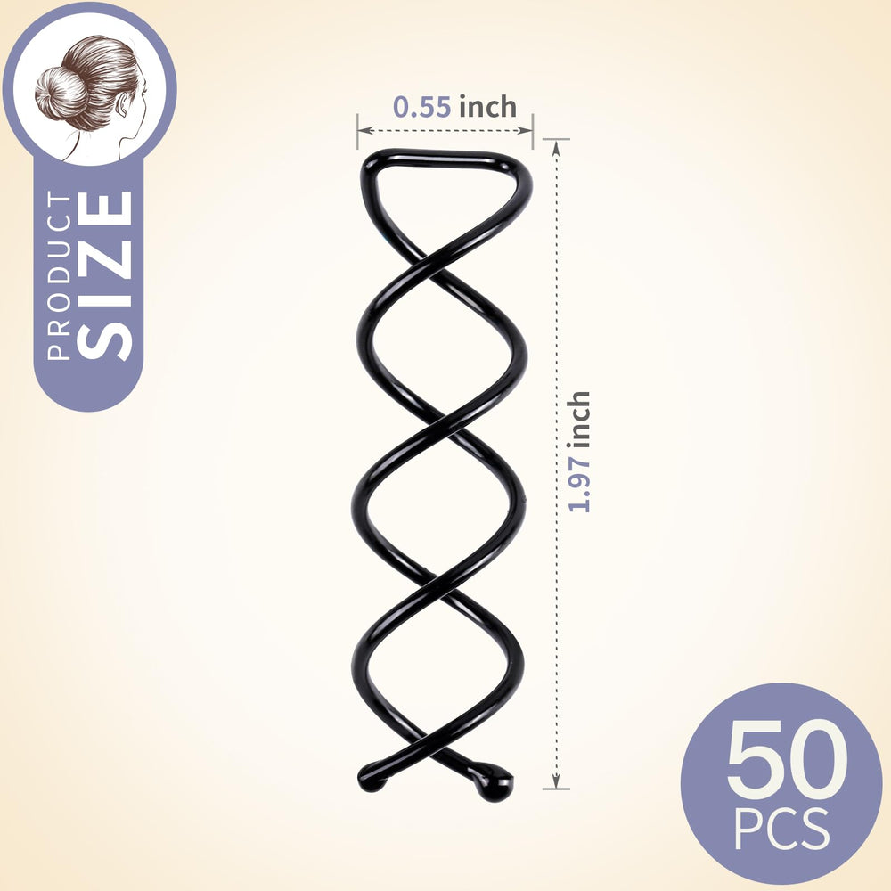 Fandamei épingle spirale noire – idéale pour créer un chignon rapide et sûr.