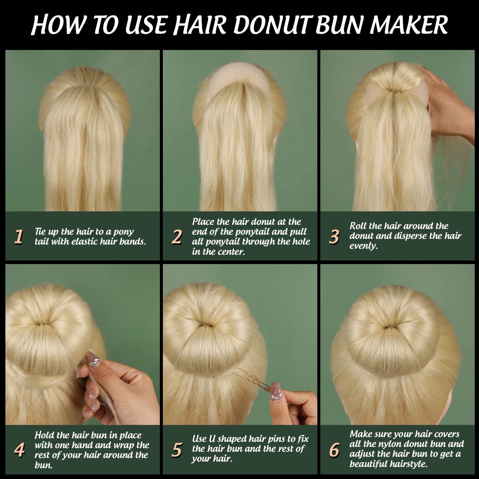 Fandamei épingles en métal doré 6 cm, sécurisent sans endommager les cheveux.