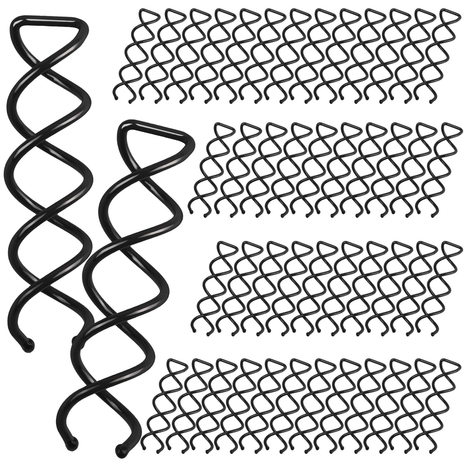 Fandamei épingle spirale noire – ensemble de 50 pièces pour cheveux fixés toute la journée.