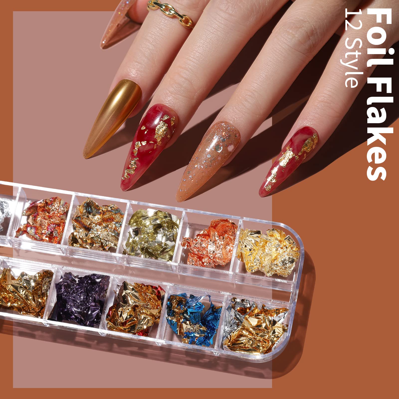 Feuilles onglets iridescents Fandamei reflets glamour