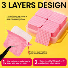 Lingettes sans peluches Fandamei pour retrait gel propres et efficaces
