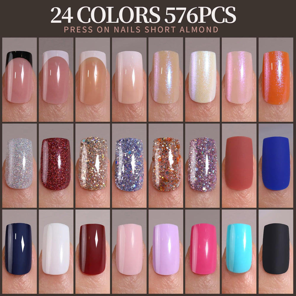 Ongles carrés moyens Fandamei, ajustement naturel et tenue fiable