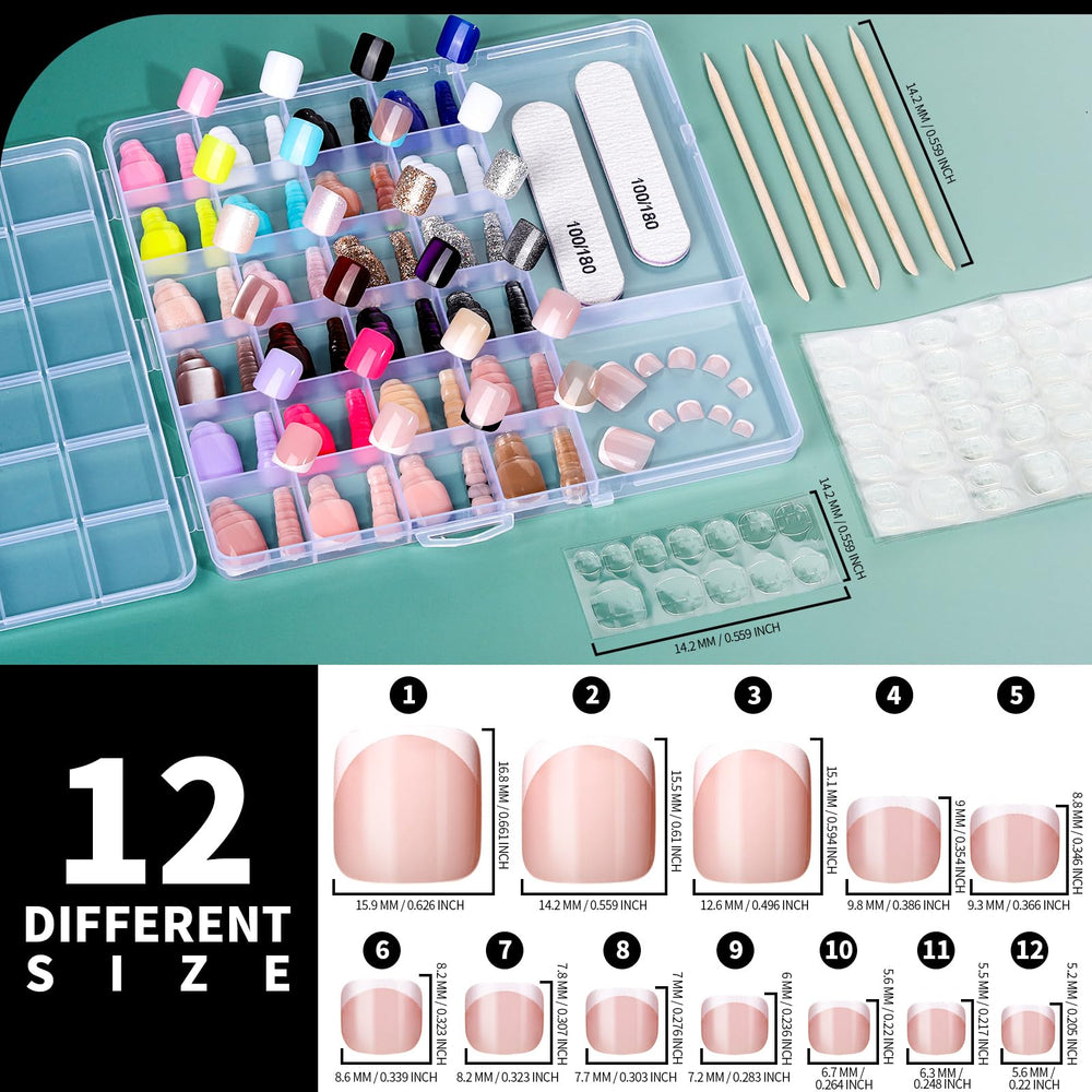 Ongles Fandamei autocollants pour orteils, design français élégant.