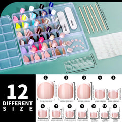 Ongles Fandamei autocollants pour orteils, design français élégant.