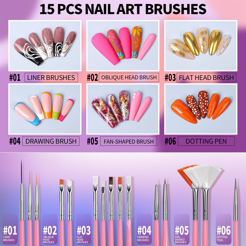Pinceaux Fandamei pour art des ongles variés, précision créative lors de chaque pose.